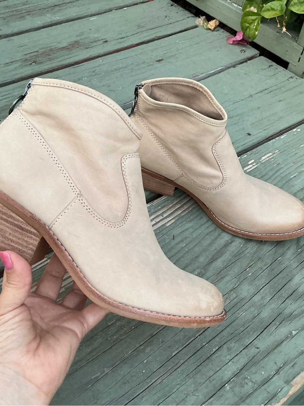 Sofft Alluring Western Inspired Aisley Beige Italian Soft Leather Ankle Booties